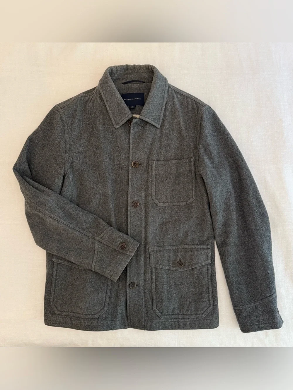 Banana Republic Men's Gray Button-Front Shirt Jacket